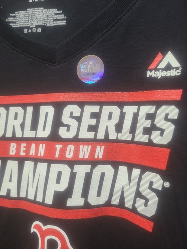 MLB Boston Red Sox Majestic 2018 World Series Champions T-Shirt Gr. Medium signiert - Bild 3 von 3
