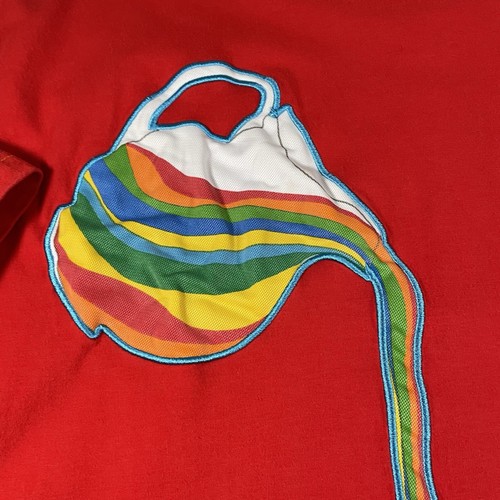 Y2K Coogi Hemd 2XL Rot Krug Mehrfarbig Wickeloptik Bestickt Herren - Bild 8 von 21