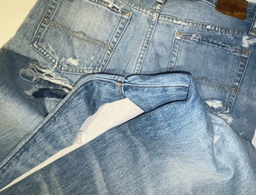 Ralph Lauren Denim Supply Patched Jeans 25 (31x29) Slim Mid-rise Straight (Read) - Picture 24 of 24