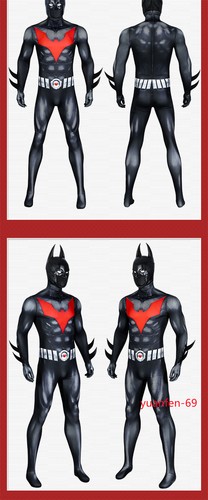 Comic Batman Beyond Cosplay Jumpsuit Costumes Men Bodysuit Mask Helmet Halloween - Picture 7 of 20