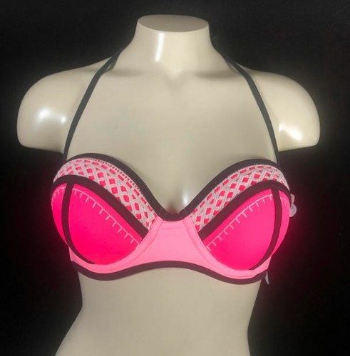 California Waves genähtes Push Up Bügel Bikini Oberteil, koralle, Größe Medium - Neu mit Etikett - Bild 1 von 3