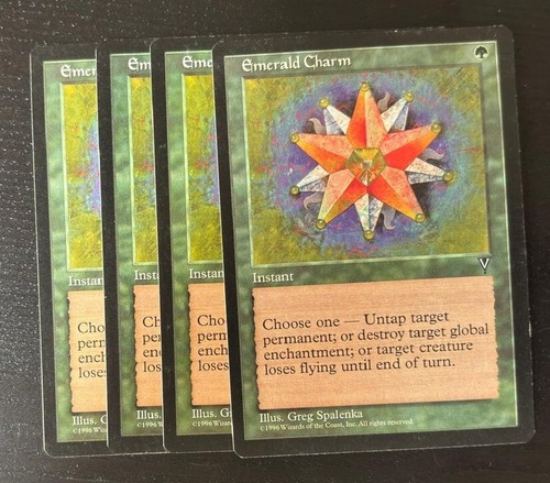 MTG 4X VISIONS EMERALD CHARM NM MAGIC THE GATHERING ENGLISH GREEN INSTANT - Picture 3 of 6