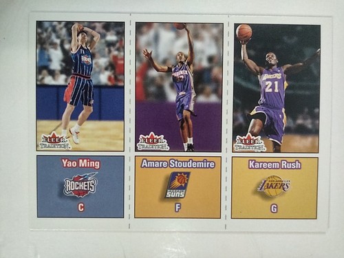2002-03 Fleer Tradition Trio #295 Yao Ming Amare Stoudemire Kareem Rush Scratch - Picture 3 of 10