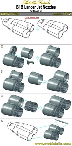 Rockwell B-1 B Lancer, Jet Nozzles (Resin) Scale 1:72 For Aircraft Kit Model - Photo 9 sur 9