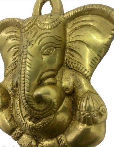 Ganesh Wall Hanging SOLID BRASS Elephant Lord Ganesha Statue Hindu God Gift - Picture 5 of 5