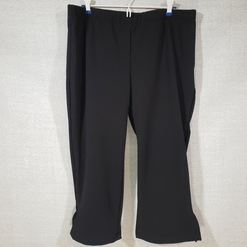 Women Chef Capri 2XL Black Knit Pull On Fame Fabrics Elastic Waist 36" W x 22" I - Picture 2 of 7