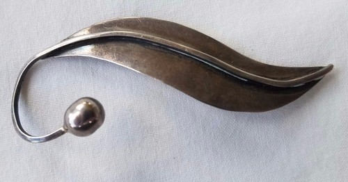 Vintage Taxco Mexico Sterling Silver .925 Leaf Pin/Brooch - Photo 3 sur 6