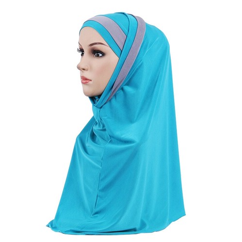 2 Piece Muslim Women Headscarf Shawl Scarf Hijab Wrap Headwear Amira Islamic - Picture 13 of 64