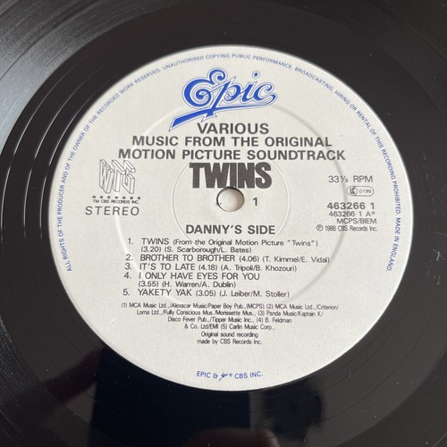 Twins Movie Soundtrack Vinyl Record Various EPC 463266 1 Schwarzenegger Devito - Picture 4 of 8