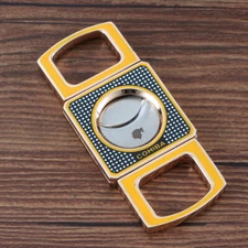 Double Blade Cigar Cutter Stainless Steel Guillotine Scissors Knife w/ Gift Box