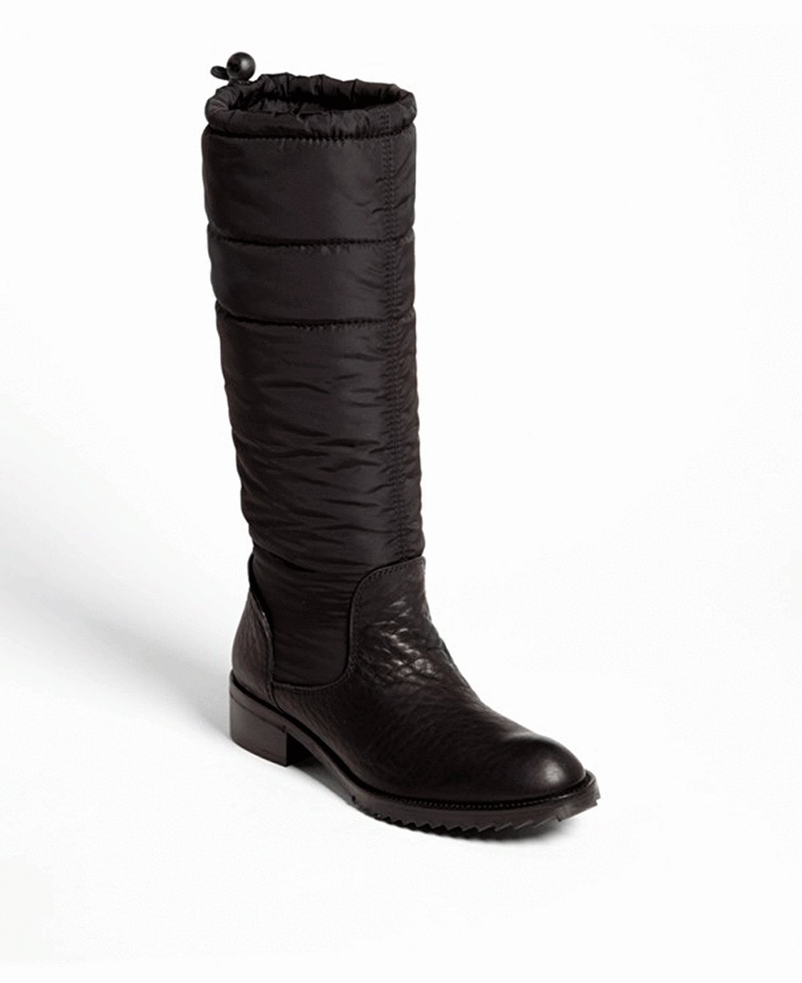 Pedro Garcia Ocean Black Deer Leather Riding Boot Flat Puffer Bootie 40.5 Pedro Garcia Ocean Black Deer Leather Riding Boot Flat Puffer Bootie 40.5