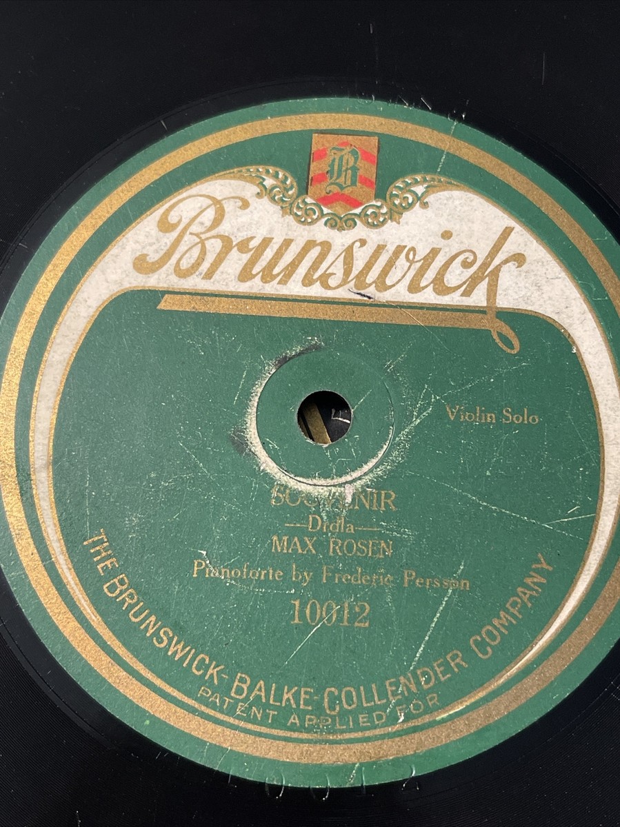 MAX ROSEN Brunswick 10012 78rpm Souvenir Classical Violin Solo
