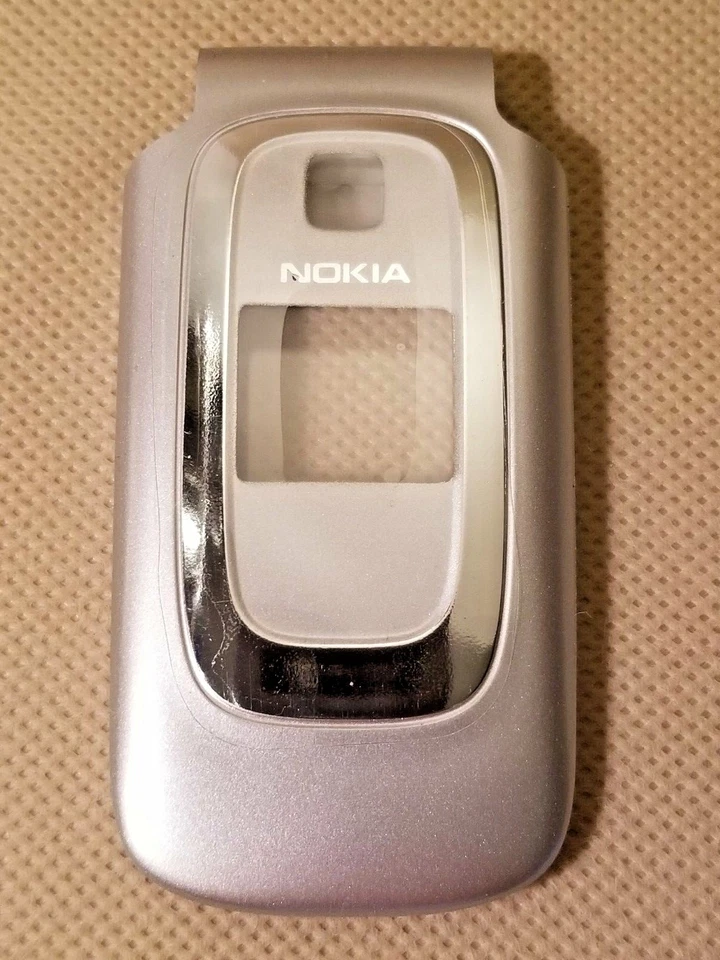 全新诺基亚 原始设备制造商 全外壳 镜头 后盖 按钮框 适用于 6085 6086 - 银色 — 第 3/4 张图片