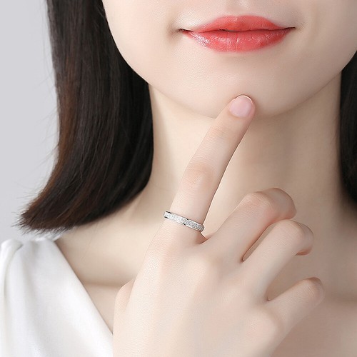 925 Sterling Silver Sand Blast Finish Wedding Ring 3.5mm Size 4-12 for Women Men - Picture 2 of 8