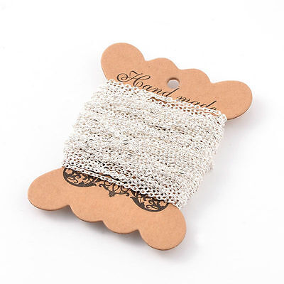 10.9yrd Silver Color Oval Cross Chains Cable Chains Jewelry Making 3x2x0.6mm 10.9yrd Silver Color Oval Cross Chains Cable Chains Jewelry Making 3x2x0.6mm