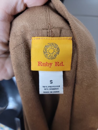 Ruby Rd Faux Suede Cardigan Vest Western Cowgirl - Picture 5 of 6