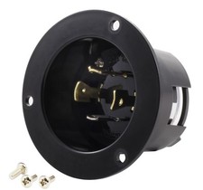 20A 125/250V NEMA L14-20P 4-Prong Flanged Power Input Male Inlet by AC WORKS®