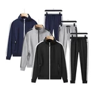 New Mens Tracksuit Set Jacket Hooded Sweatsuits Jogging Men's Top Full Zip