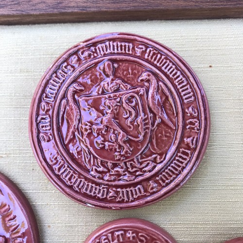 Belgian City Wall Plaques Historic Coat Of Arms Historic Tiles Circle Ceramic - Picture 3 of 12