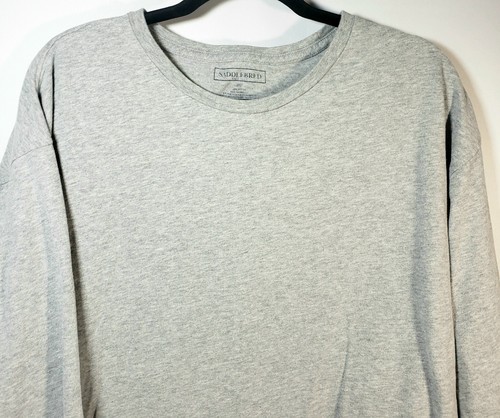 SADDLEBRED Gray Long Sleeve Cotton Shirt Shirt | Men's 3XLT Tall | Pullover - Picture 2 of 7