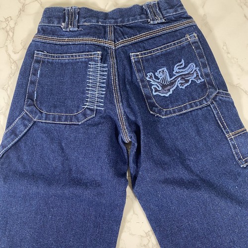 VTG NEW FUBU The Collection Kids Sz 4T Designer Pockets Logo Denim Jeans 21x16 - Picture 5 of 8