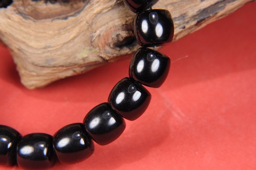 CERTIFIED 79.2g XIN JIANG HOTAN 100% NATURAL BLACK JADE HAND MADE BRACELETS - Picture 3 of 15