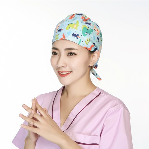 Doctors Nurse Hat Adjustable Floral Printed Bouffant Cap Hair Cover Worked Scrub - Picture 403 of 442