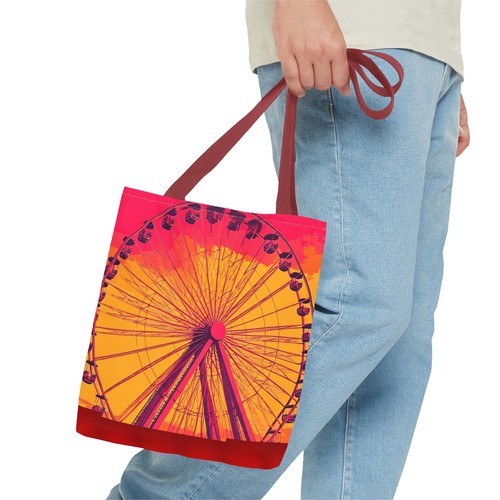 New Vibrant Ferris Wheel Tote Bag, Beach Bag, Grocery Tote, Travel Bag, Summer - Picture 20 of 21