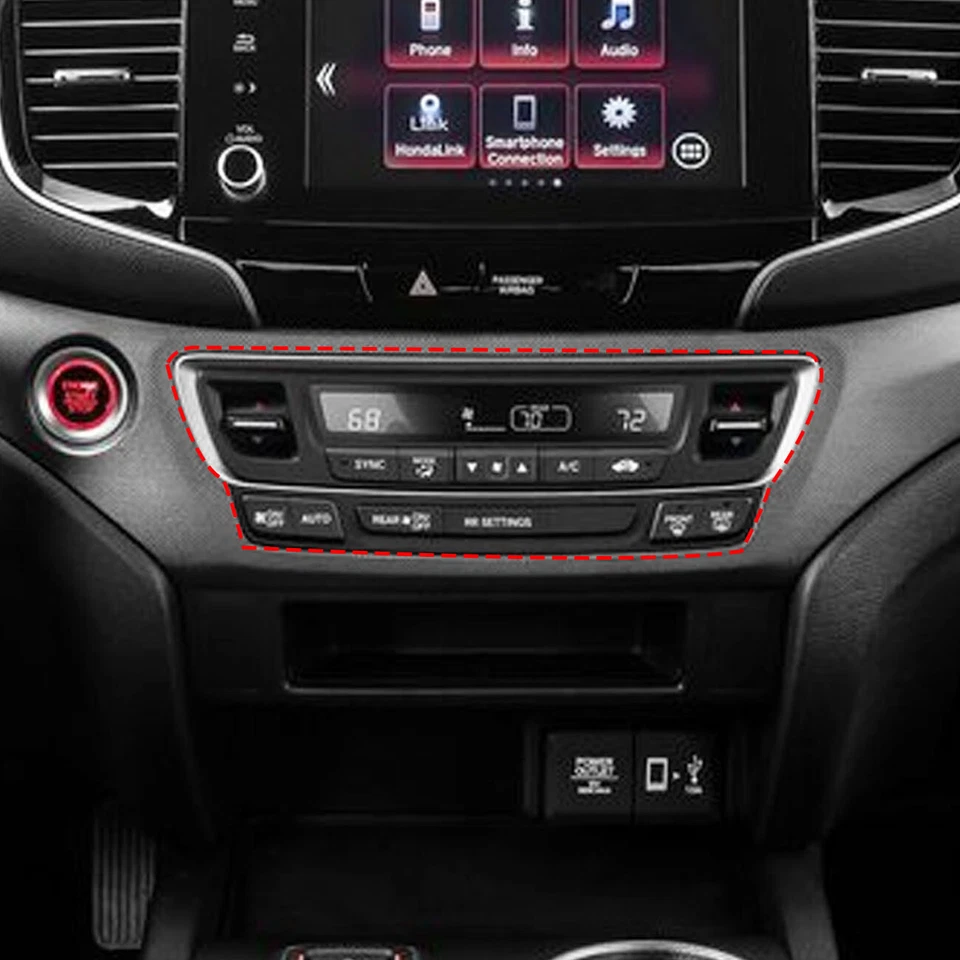 Carbon Fiber Style Central control 6-piece set Cover Trim for Honda Ridgeline - Image 3 of 4