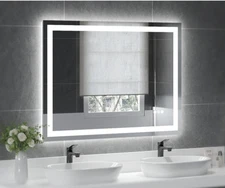 USHOWER 48”x36” LED Bathroom Mirror Wall Vanity Mirror Touch Mirror Anti-fog US