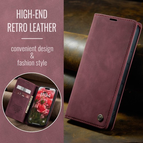 CaseMe Magnetic Flip Leather Card Case For iPhone 16e Pro Max 15 14 13 12mini 11 - Picture 78 of 85
