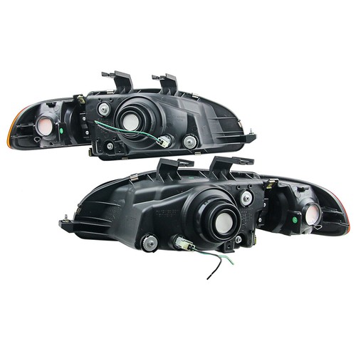 Crystal Black Headlight Amber Corner Light For Honda Civic SR3 EG EG6 1992-1995 - Picture 5 of 6