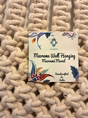 Macrame Wall Hanging Tapestry BOHO Home Decor Hand Crafted India 19x30  42" - Picture 6 of 16