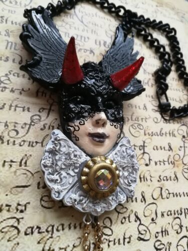Lucifer Talisman Black Angel Amulet Satanic vendu Pendant Jewelry Voodoo Magic Ritual