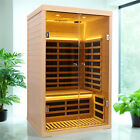 Indoor Far Infrared Sauna Hemlock Frame Full Glass Door for 2Persons Detox 1780W