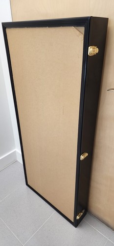 Electric Guitar Display Case Large Wood Blue Cabinet Gibson Fender 50" - Picture 3 of 6