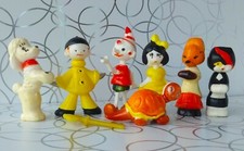 Vintage soviet Toys Set 8 Pinocchio Buratino ussr Gold Key Plastic Collectible