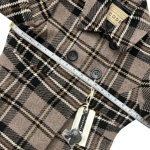 Sportmax Code Womens Alpaca Wool Mohair Plaid Peacoat Tan Size 6 Academia Preppy - Picture 7 of 12
