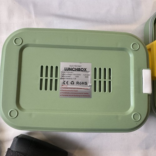 Heated Lunch Box Portable Car Or Office Food Warmer Container 1.8L Utensils New - Picture 11 of 21