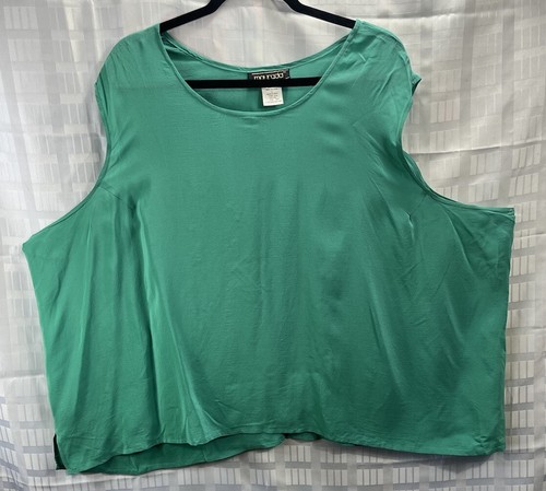 Maudara Damen Tank ärmellos Farbe grün 100 % Seide Größe 5X
