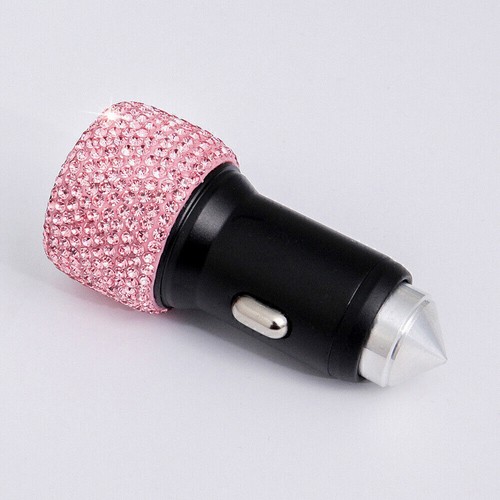 Diamond Style Dual USB Port Fast Charging Car Charger Safety Hammer For Phone - Photo 4 sur 13