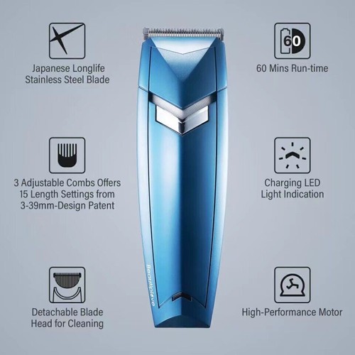 Men's Hairstylist Rechargeable Low Noise Cordless Hair Clippers Barber Trimmer - Foto 2 di 10