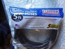 Certified Appliance Accessories 5ft Washing Machine Hoses Two Black Rubber Hoses