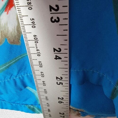 Islander Mens Shirt Button Up Sz XL Short Sleeve Tropical Print Blue Floral - Picture 4 of 11