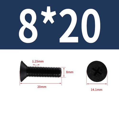 Nylon Countersunk Flat Head Screws White & Black Plastic Phillips Bolts M2.5-M8 - Picture 103 of 107