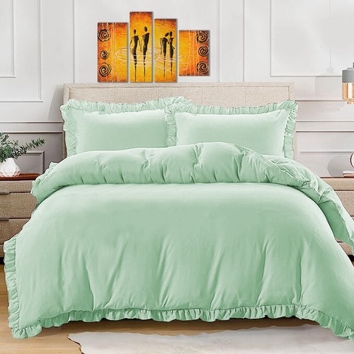 Scala 3 Piece 100% Egyptian Cotton Frilled Ruffled Duvet Set