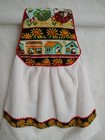 Hanging Kitchen Towel with Chickens Farmhouse Style Oven  Door Hanging Towel