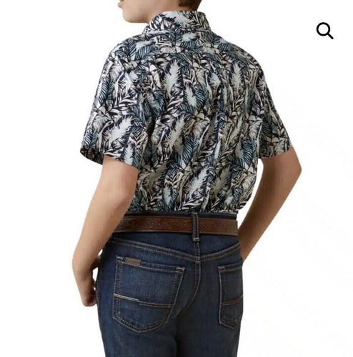 Camicia Ariat ragazzo O’Shea hawaiana manica corta con bottoni taglia large - Foto 9 di 9