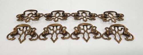 8 Brass Dresser Drawer Pulls handle Vintage Ornate Victorian-style Antique pull - Picture 14 of 16