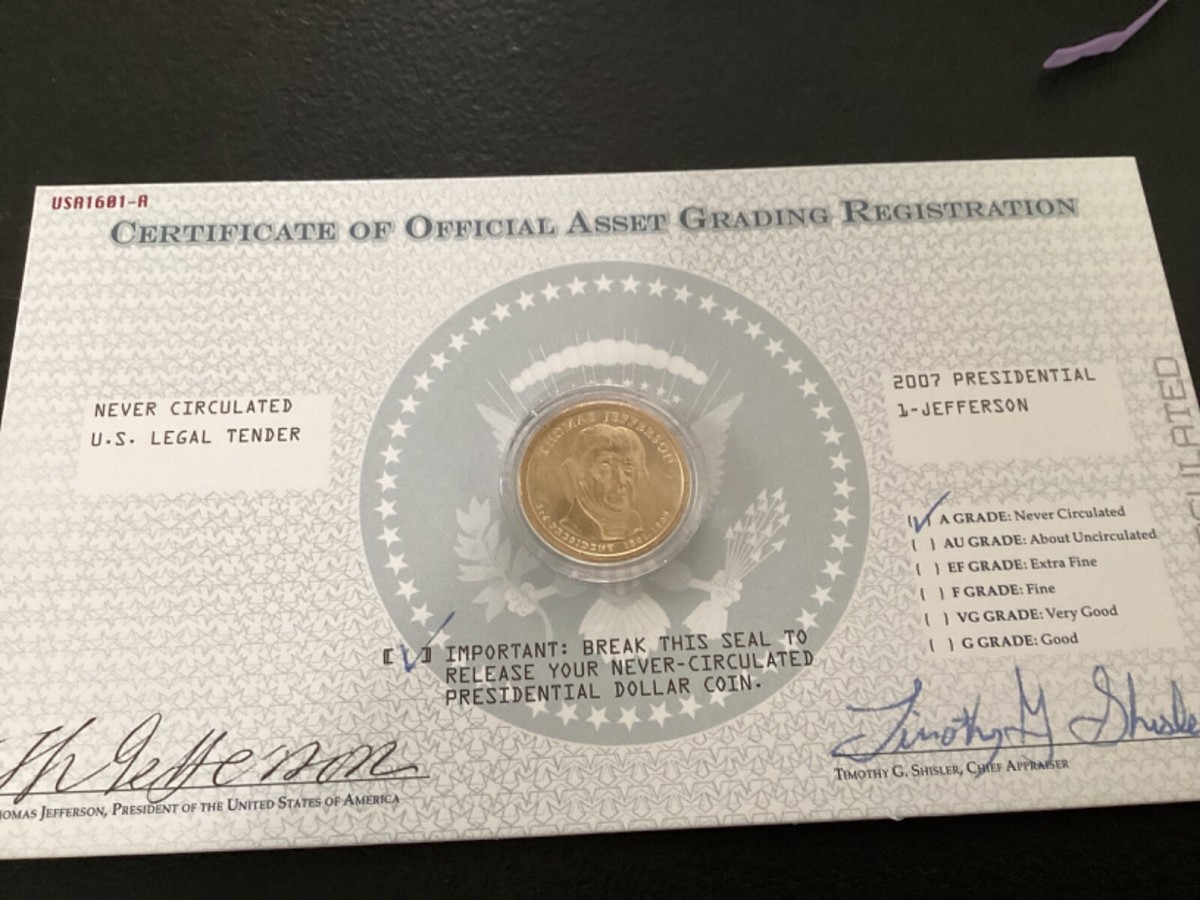 9) 2007 Never Circulated $1 Gold Presidential Coins | eBay
